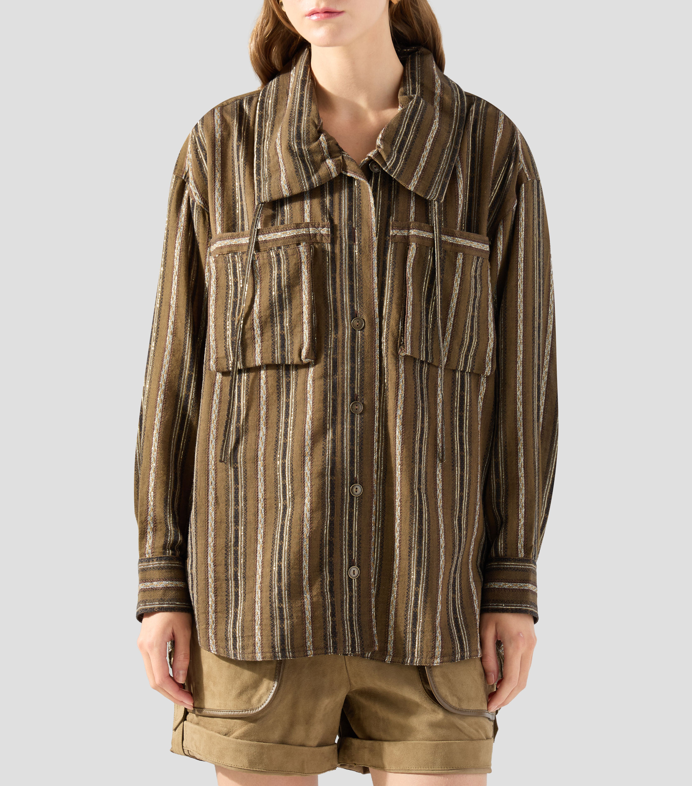 Camisa de rayas con manga larga Mujer